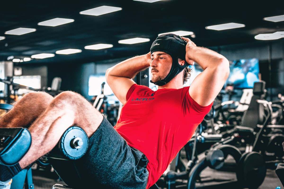 a man working out in a gym