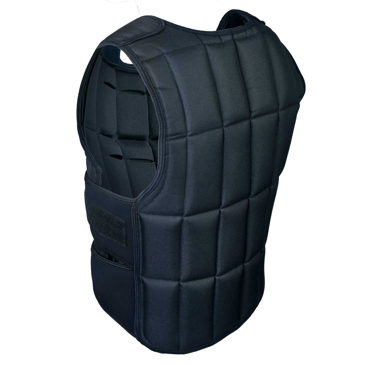 a black vest with a white background