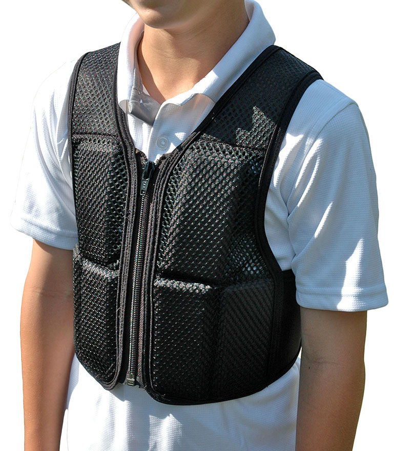 NEWEST - Jr. Harvard Vest™- Small/ Medium Youth Conditioning Vest, Zipper Front, Mesh, Adjustable from 1 to 7.5 Pounds (Supplied with 14 1/2 lb. Flex-metal weights ★★★★★ (3)