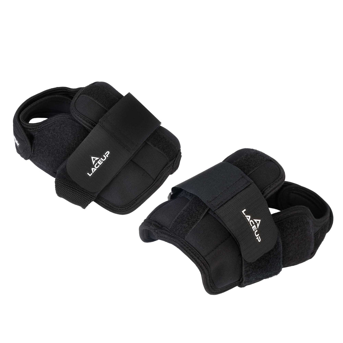 a pair of black wrist braces