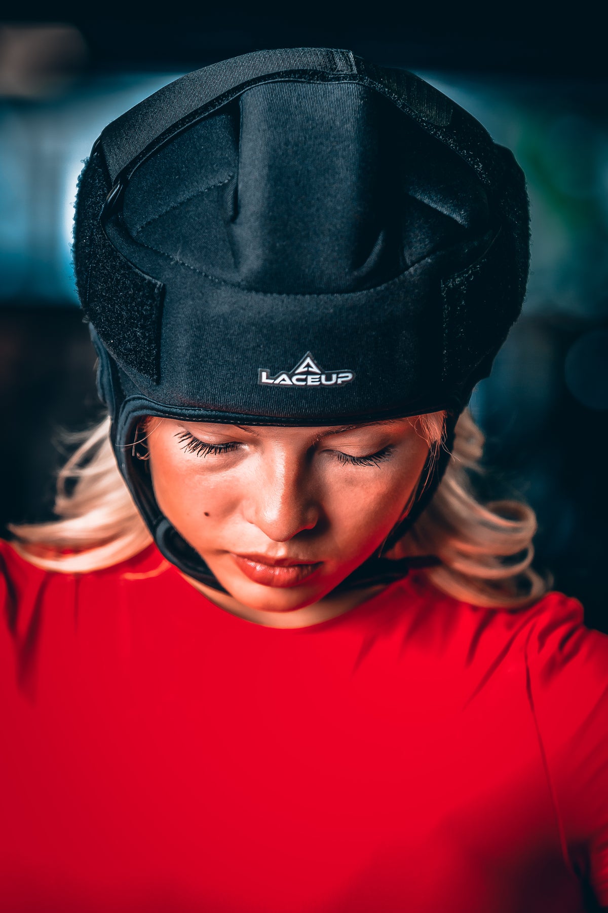 a woman wearing a black hat