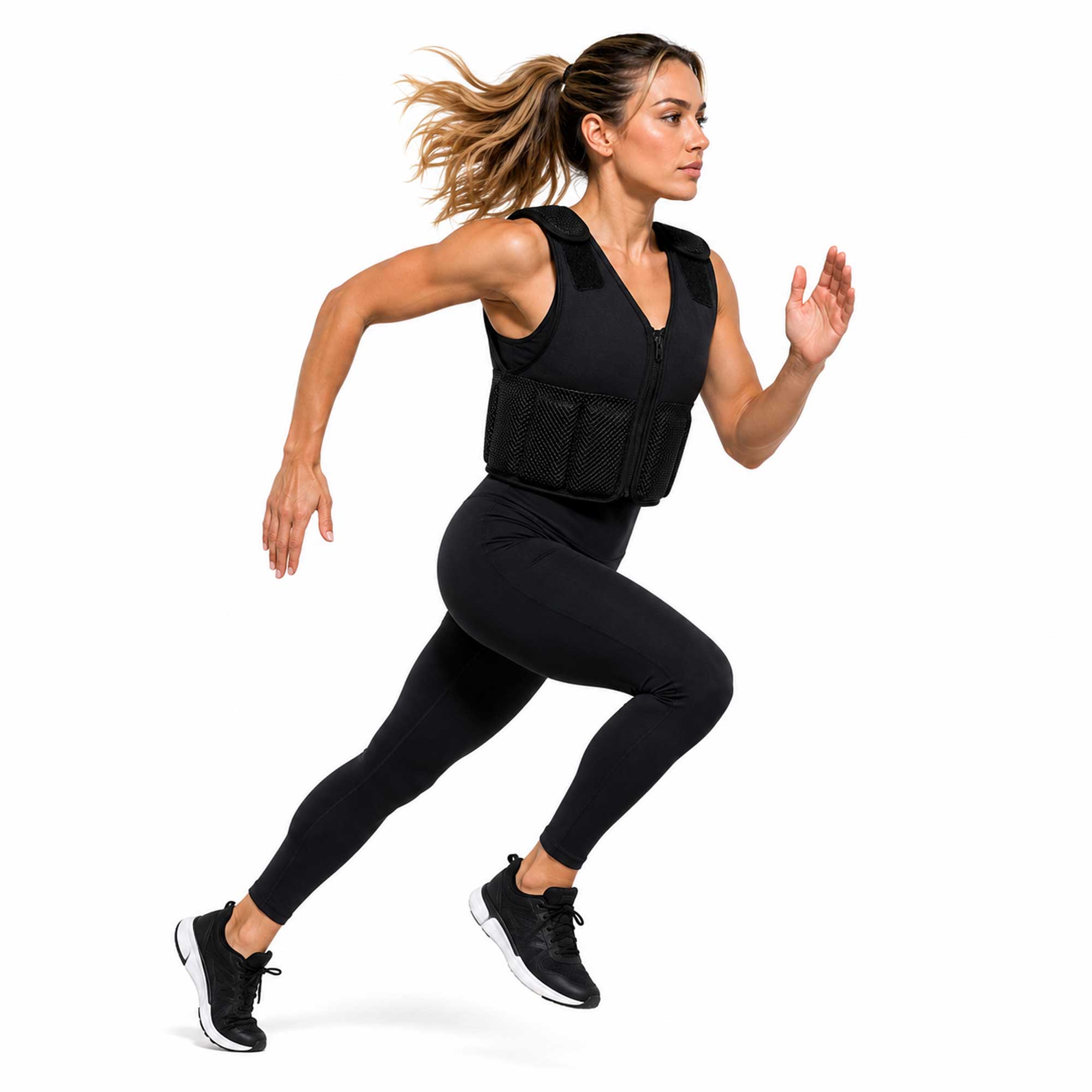 Women's Speed Vest with Breathable Mesh, Zipper-Front Weighted Vest 16.5 lbs.
