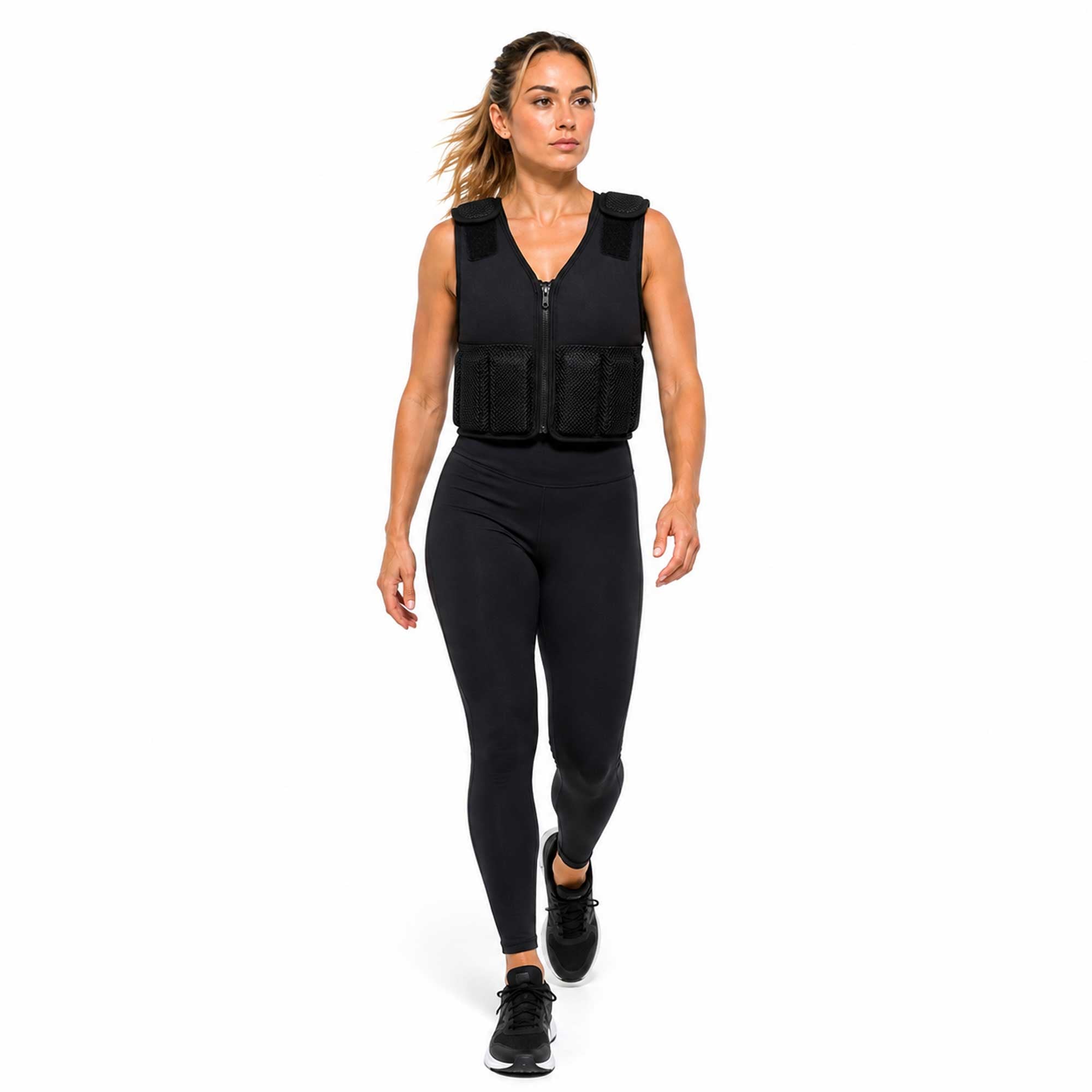 Women's Speed Vest with Breathable Mesh, Zipper-Front Weighted Vest 16.5 lbs.