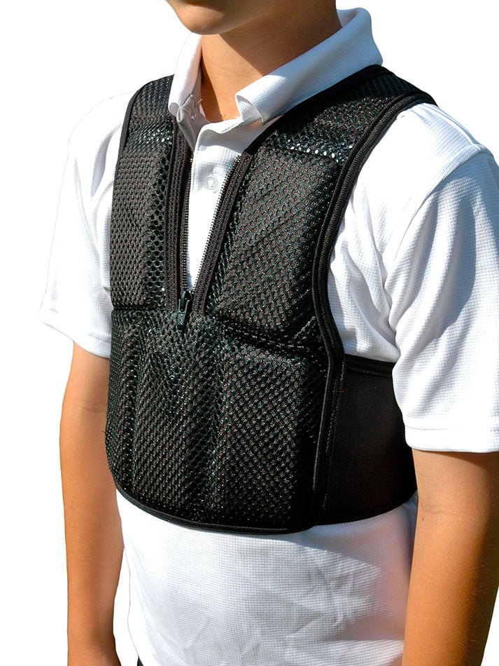 NEW Black Jr. Cool Vest With Back-Attaching Belts, Youth Small/Medium, 0.5 to 12 lb. Child's Weighted Vest (Supplied at 6 lbs. with 11 1/2 lb weights)