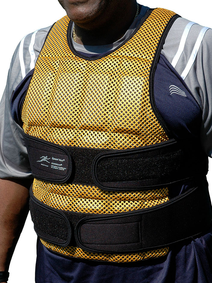 NEWEST - Black/Gold Mesh XL Speed/Sprint Vest (Long) Breathable, 2-35 lb. Extra Large Athletic Weighted Vest, Supplied at 18 Pounds (SV18/35G) â˜…â˜…â˜…â˜…â˜… (5)