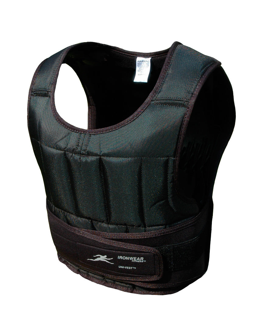 NEWEST - Black Ballistic Nylon, (short) Uni-VestÂ®, Soft Flex-MetalÂ® Professional Weighted Vest, #1 POLICE/MILITARY VEST, adjustable from 1 to 28 lbs. supplied at 28 lbs (IV100/28) â˜…â˜…â˜…â˜…â˜…