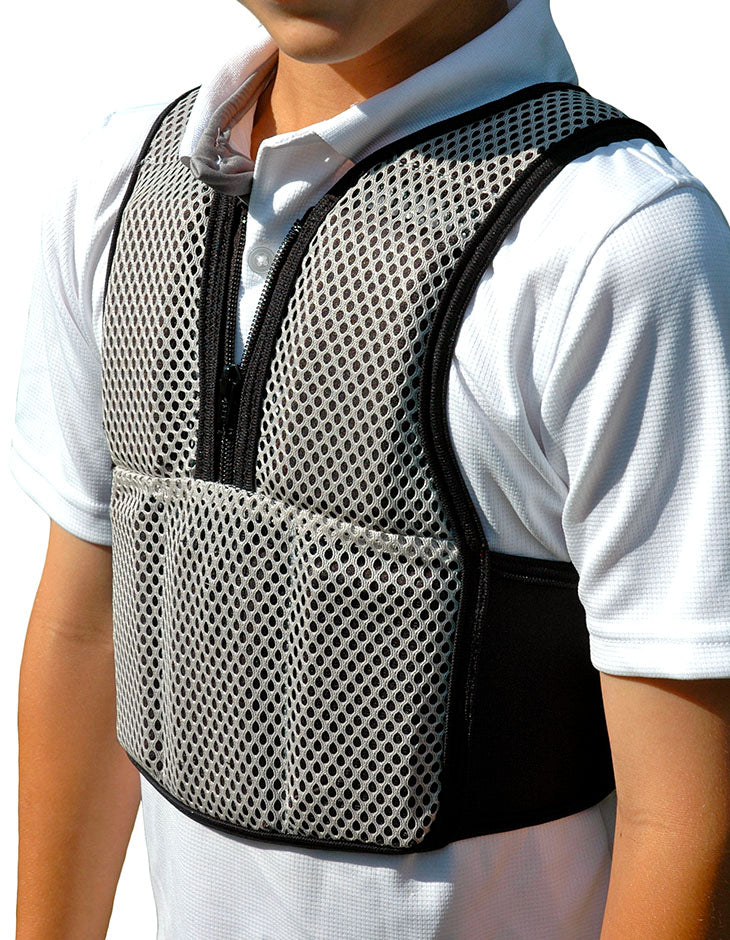 NEWEST - Silver Jr. Cool Vest With Back-Attaching Belts, Youth Small/Medium, 0.5 to 12 lb. Child's Weighted Vest (Supplied at 3.25 lbs. with 11 1/4 lb weights) (Not yet rated)